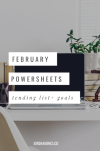 February Powersheets - monthly goal setting 